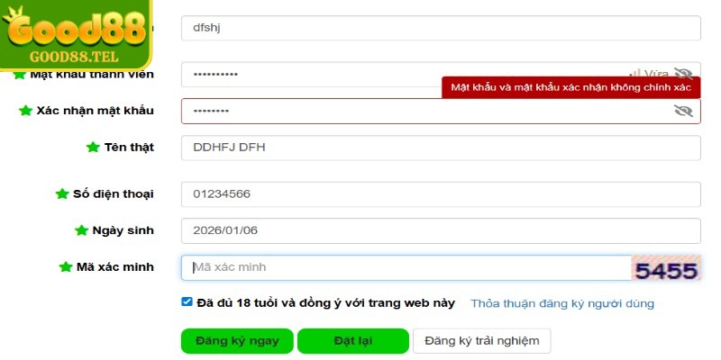 Trong quá trình đăng ký có thể gặp một số vấn đề không mong muốn